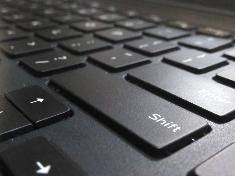 computer keyboard with shift key